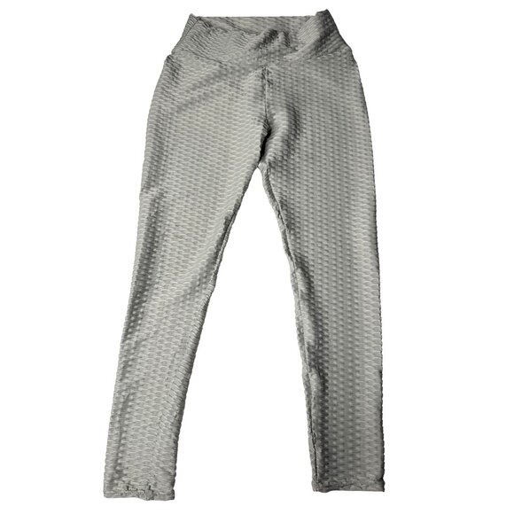 Shein Womens Textured Gray Stretch Leggings M - Picture 1 of 6